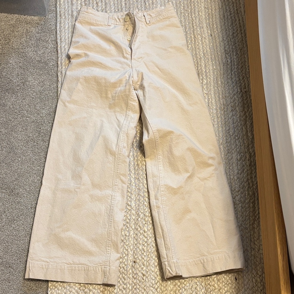Jesse Kamm Cream Wide-Leg Pants